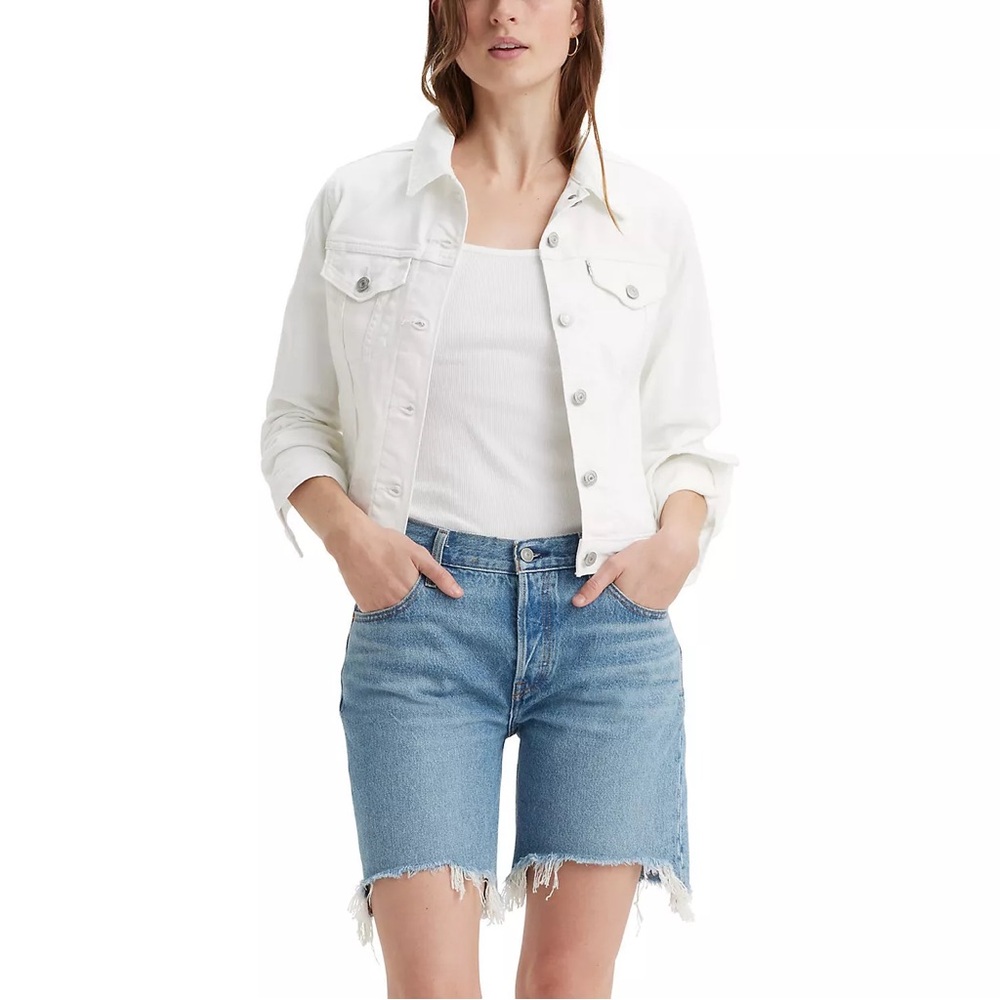 Levi's Cream White Denim Jean Jacket - Picture 3 of 10